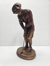 Vintage Male Golfer, 1992 Austin Sculpture, Bronze Copper Look. Pre-Owned.