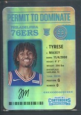 Tyrese Maxey Rookie Contenders Permit to Dominate RC Die Cut Case Hit 2020-21