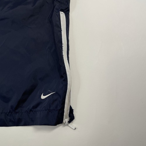 Vintage Nike Pants Small 4-6 Navy Blue Youth Kids Swoosh Side Zip Used Damaged - Picture 6 of 12