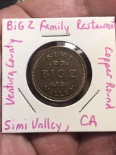 Game Token - Big Z Family Fun And Restaurant - Simi Valley, California 