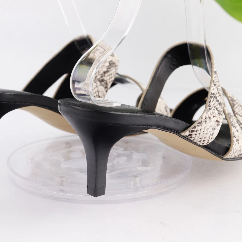 Sandalia Donald Pliner para mujer Clarisa talla 8 tacón de gatito mula tostado pitón punta lazo Foto 4 de 4