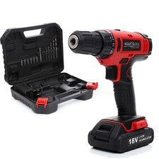  Akkuschrauber Akku Bohrschrauber 2 Gang Li-Lon 18V LED Koffer Bohrer(KD1566)