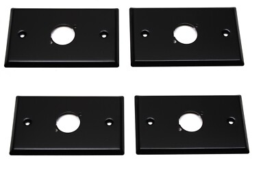 (4) Four Single Gang Blank Wall Plate One XLR Male or Female ''D'' BLACK Steel