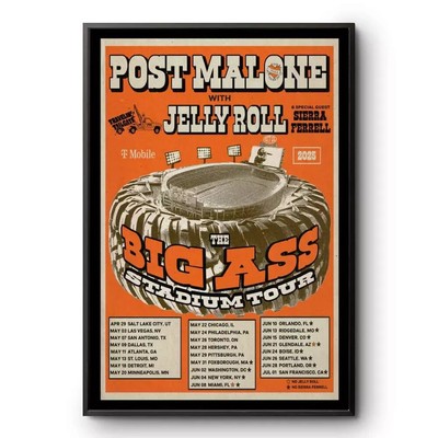 Post Malone The Big Ass Stadium Tour 2025 Poster