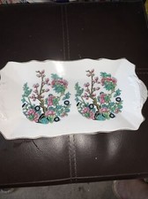 Ashley Bone China White Floral Patterned Tray