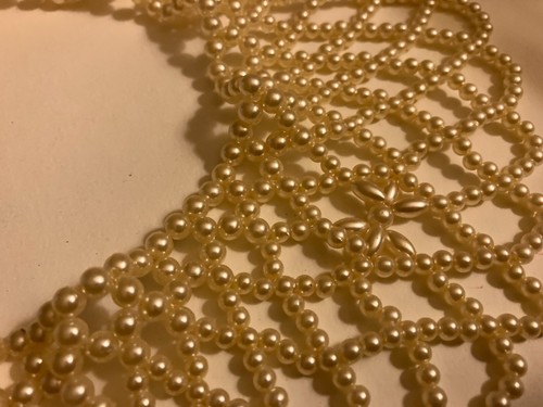vintage estate faux pearl beaded collar - Picture 4 of 5