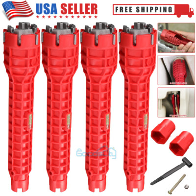 #ad 2 4Pcs Faucet Sink Installer 8 in 1 Multi Tool Pipe Wrench Plumbing for Kitchen $34.99