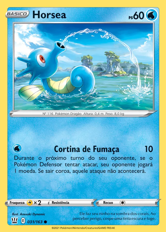 Horsea 31/163 NM in Portuguese Battle Styles Pokémon TCG