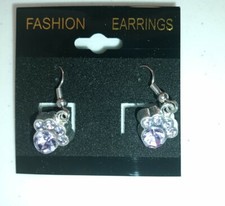 Multi-colored Dog paw charm earrings