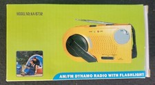 Dynamo Radio With Flashlight KA-9732 Crank powered free ship w Box manual