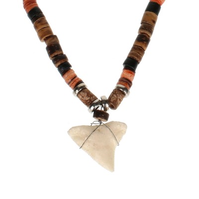 Real Shark Tooth Pendant Necklace Natural Genuine Mens Boys Beaded