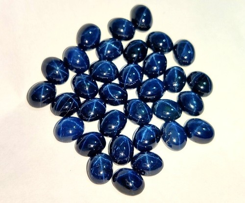 Piedras preciosas sueltas zafiro estrella tamaño anillo cabujón zafiro azul fabricación de joyas - Imagen 2 de 5