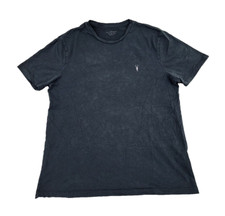 Allsaints Shirt Mens Medium Black Tonic Embroidered Ramskull Logo Crew Adult A53