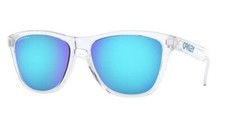 NEW Oakley Frogskins Clear Crystal polished PRIZM Sapphire Iridium OO9013-DO