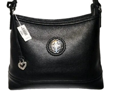 NWT BRIGHTON FERRARA COLLECTION LORELLA BLACK LEATHER SHOULDERBAG SATCHEL  MP$365
