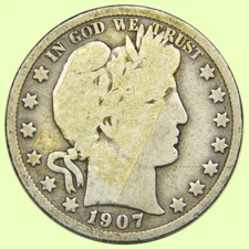 1907-S Barber Half Dollar 50C | Better Date - Very Good - Tape Residue   *973