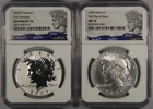 (2) Coins 2024-S Peace Silver Dollar NGC MS70 REVERSE PF70 First Releases FDOI