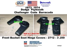 1973 1974 Cuda Barracuda Challenger Bucket Seat Hinge Covers 2712-3 TX9 New