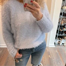 Jessica Simpson fuzzy cozy light blue sweater size small
