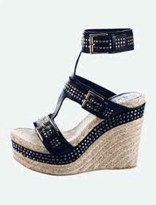 AUTENTICA Espadrillas Alexander McQueen con zeppa borchiata Taglia 40 8 5