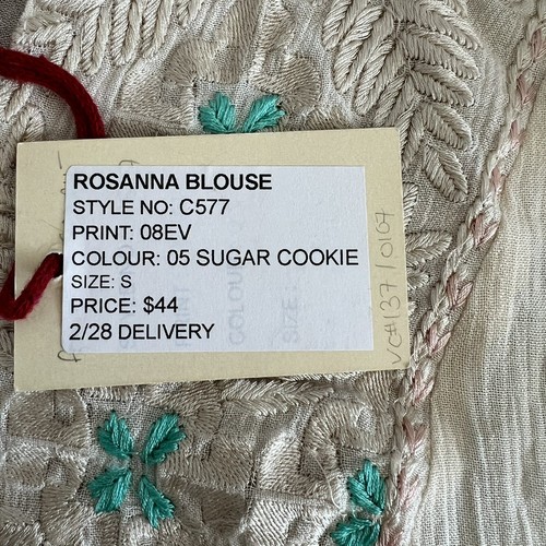 Raga Sample Rosanna blusa ricamata boho blusa manica nappa taglia small - Foto 5 di 6