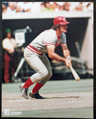 Pete Rose Cincinnati Reds 2000th Hit 8X10 UNSIGNED Gloss Color Photo