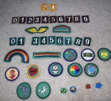 GIRL SCOUT, DAISY, BROWNIE TROOP NUMBER, BRIDGE, WINGS, BADGE, STAR YOUR CHOICE
