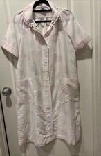EUC VTG Lazy Life Sleepwear Lounge Wear Dress M Pastel Pink Floral Made In USA