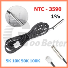 NTC Thermistor Temperature Sensor Waterproof Probe 3950 5x25mm 5 10 50 100K 1%