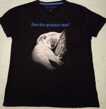 Women's Medium Ange Ou Demon Armand Thiery Black Graphic Koala T Shirt Top