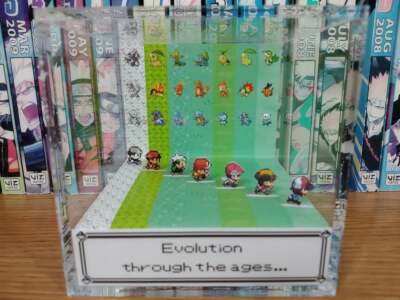Pokemon Player 1 Generations Handmade Diorama - Gameboy Gaming/Retro Cube-Fanart