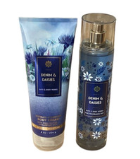 Set Denim  Daisies Body Cream 8 oz.  Fragrance Mist 8 fl.oz. Bath  Body Works
