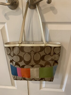 COACH #10859 SIGNATURE MULTI-COLOR CANVAS