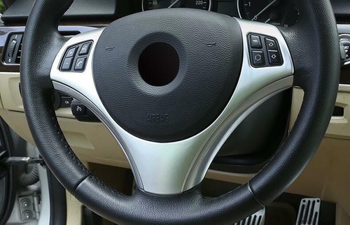 For 2005-2011 2012 BMW 3-Series E90 ABS Silver Steering Wheel Decor Cover Trim - Picture 5 of 8