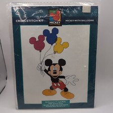 Mickey Mouse With Balloons Cross Stitch Kit Disney Unlimited Made in USA