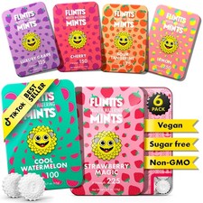 Flintts Mints Fruit Troop Sugar Free Mouthwatering Mints for Dry Mouth Reli...