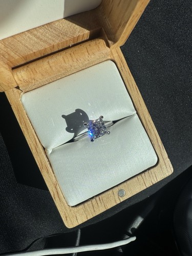 1.46 Carat Princess Super Ideal Cut (E Color/VS1 Clarity) on Platinum Sz 5 Ring