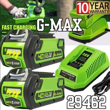 2Pack 40V 8.0Ah Battery / Charger For Greenworks 40 Volt Lithium Ion G-MAX 29482