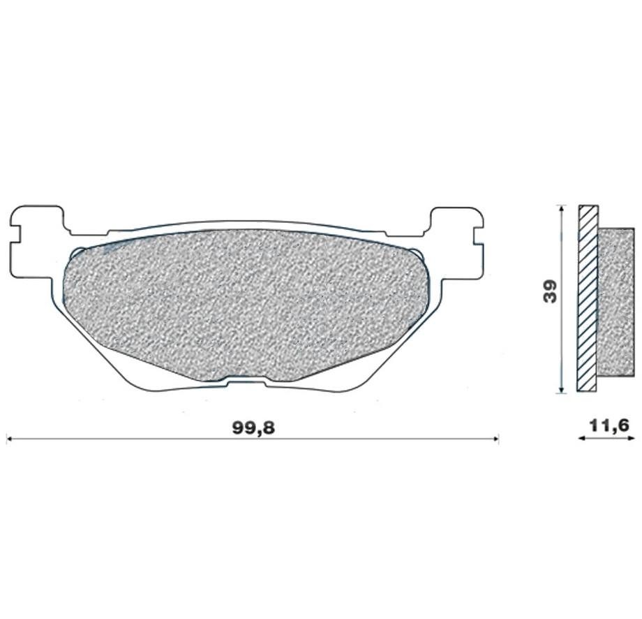 Plaquettes de frein arrière Newfren 61 pour Maxiscooter Yamaha TMAX 530 de 2012 à 2015