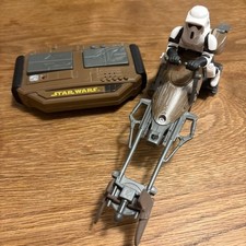 STAR WARS Speeder Bike & Stormtrooper AIR HOGS RC Toy Used