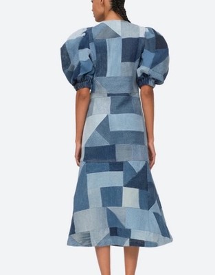 sea denim dress 134 Rare Sea New York NY Patchwork Denim Dress 2