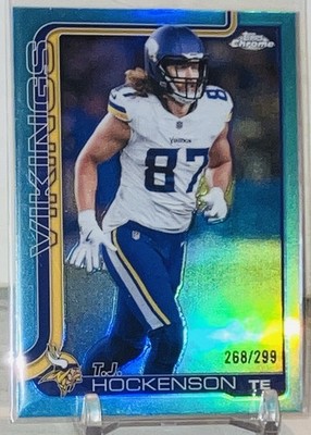 2025 Topps Chrome T.J. Hockenson /299 Teal Refractor #200 Minnesota Vikings