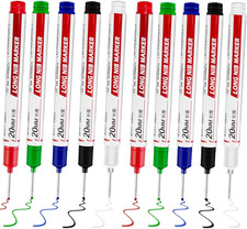10 Pcs Long Head Deep Hole Marker - Long Nib Markers, Multi-Purpose Deep Hole Ma