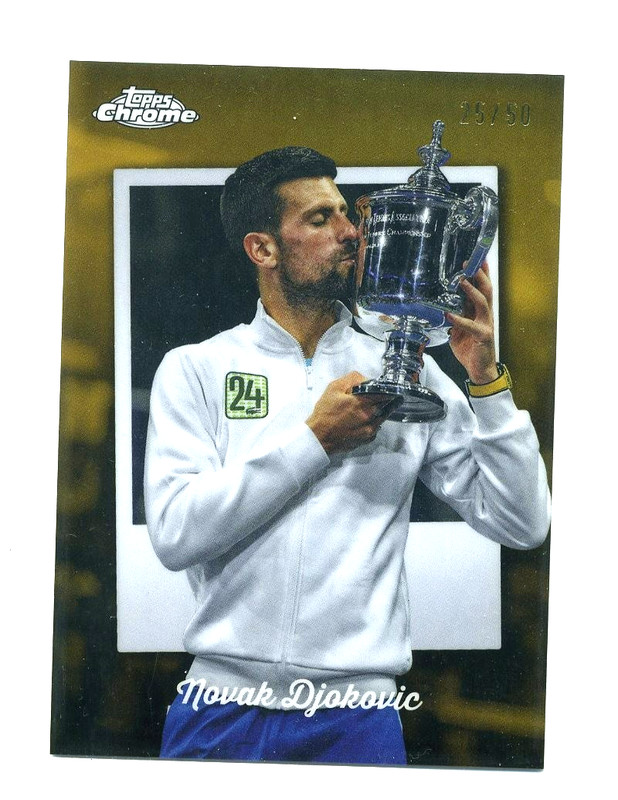 2025 Topps Chrome Novak Djokovic Gold Parallel Captured /50 Tennis Card #CTD-12