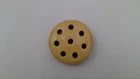 Vintage Weller Pottery Yellow 8 hole flower frog-3" wide