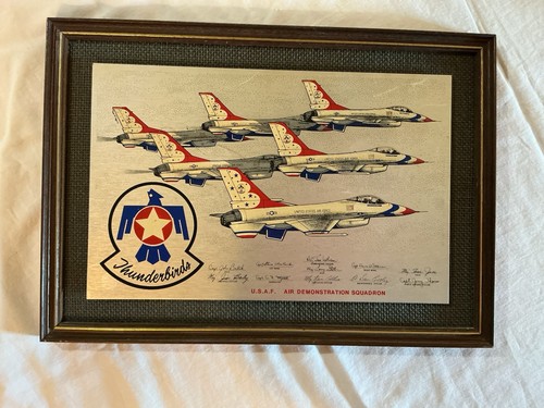 USAF THUNDERBIRD F-16 Air Demonstration Squadron Framed Aviation Wall Plaque