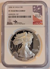 2006-W American Silver Eagle NGC PF70 ULTRA CAMEO - John M. Mercanti Signed