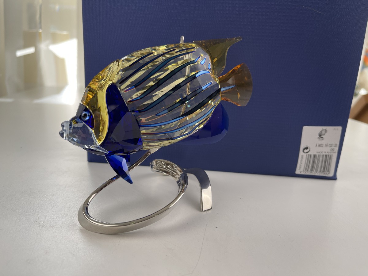 新品 スワロフスキー 『ブルーファイティングフィッシュ