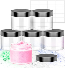 6 Pack 6Oz Plastic Jars with Lids,180Ml round Clear Cosmetic Containers Makeup
