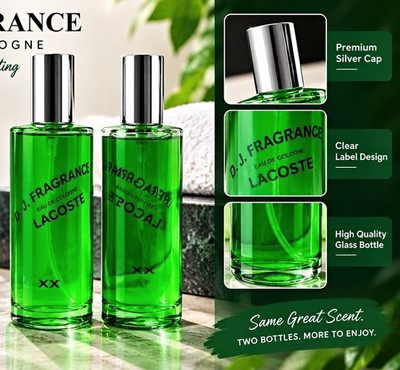 D.J. Fragrance Lacoste Eau de Cologne Spray 4 oz Fresh Clean Long Lasting